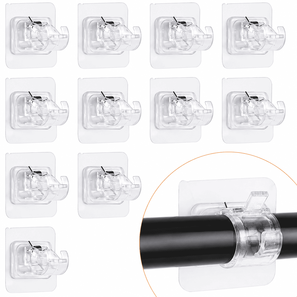Lot de 6 supports rideaux + 2 offerts
