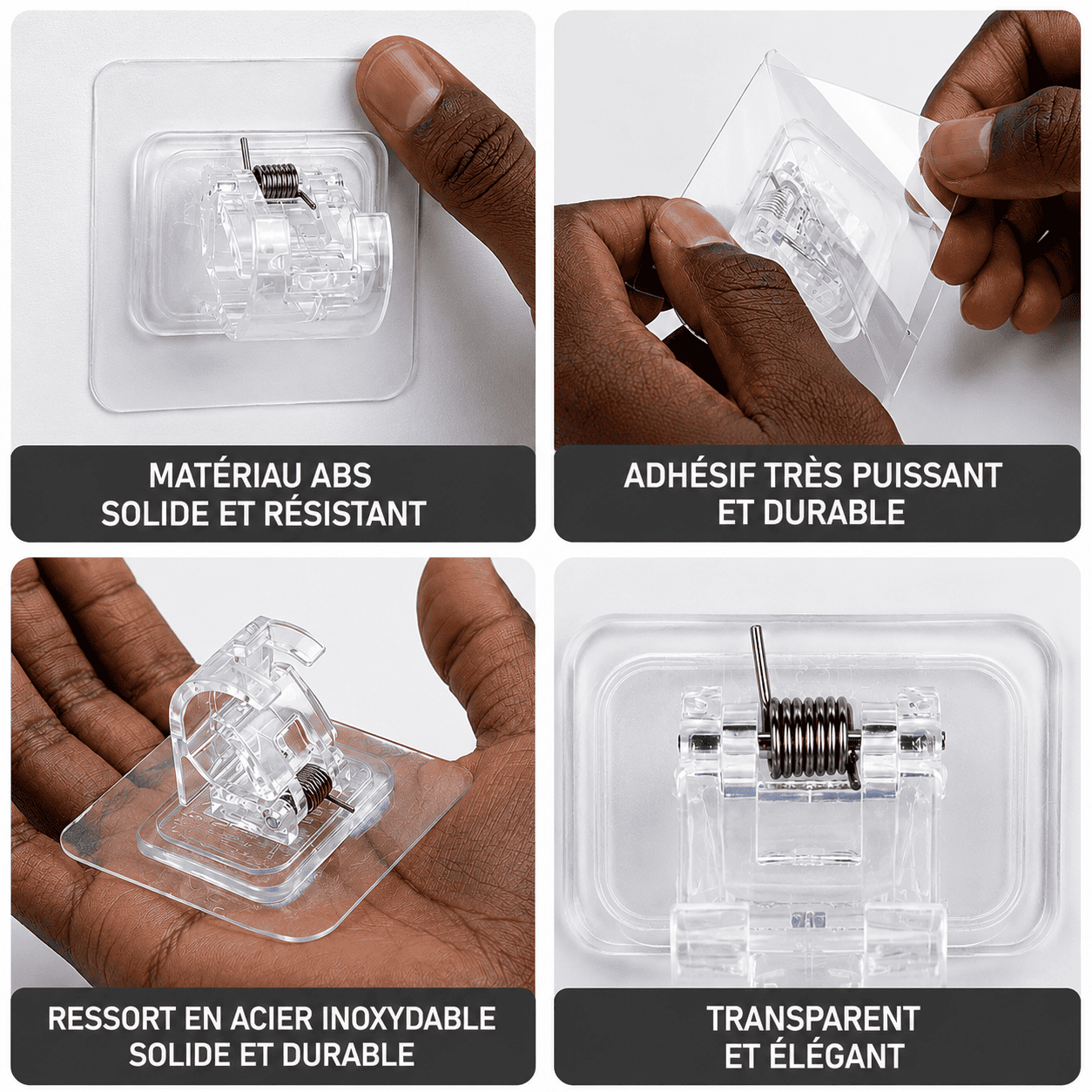 Lot de 6 supports rideaux + 2 offerts